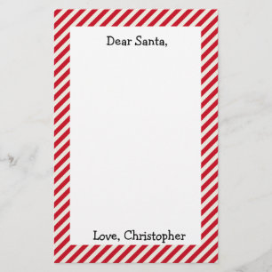 Papelaria Carta Personalizada ao Papai Noel Vermelha e Branc