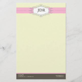 Papelaria Carta Personalizada Chic Deco Baby Pink