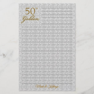 Papelaria Carta Personalizada de 50º Aniversário de Casament