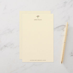 Papelaria Carta Personalizada de Ecru Hummingbird