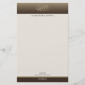 Papelaria Carta Personalizada de Mocha Vitoriana