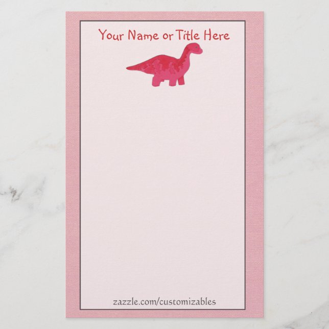 Papelaria Carta Red Dino (Frente)