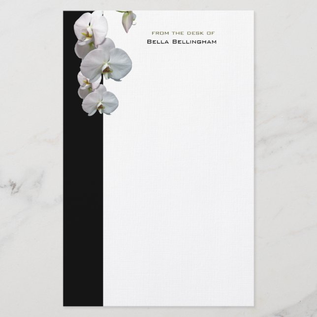 Papelaria Carta White Orchids (Frente)