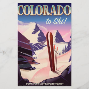Papelaria Cartaz de esqui do Colorado - EUA pôster esportivo