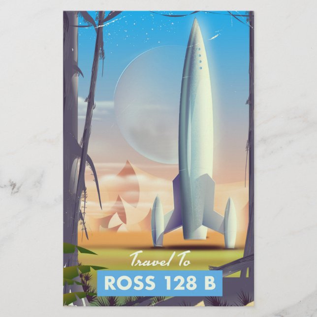 Papelaria Cartaz de ficção científica de Ross 128 B (Frente)