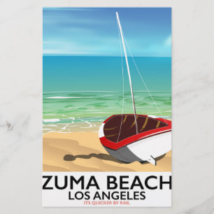 Papelaria Cartaz de praia da Zuma Beach LA Rail