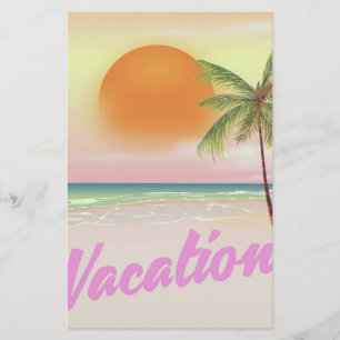 Papelaria Cartaz de praia de férias vintage dos anos 80