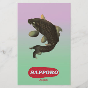Papelaria Cartaz de turismo estilo vintage de Sapporo Japão