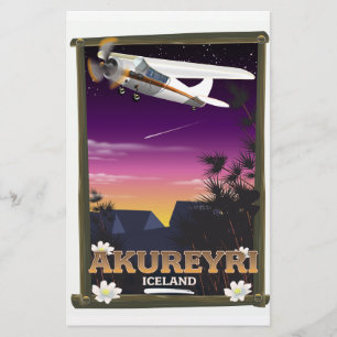 Papelaria Cartaz de viagem Akureyri Islândia