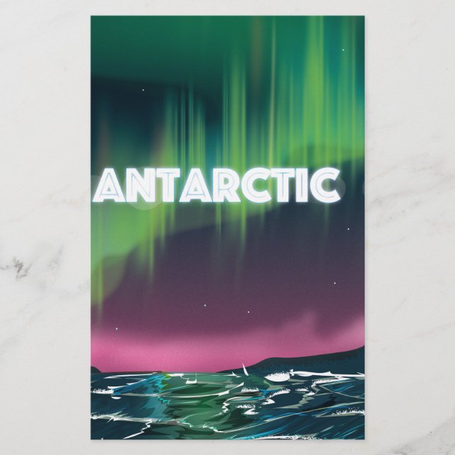 Papelaria Cartaz de Viagem Antártico (Frente)