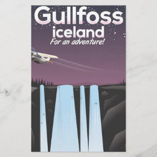 Papelaria Cartaz de viagem da cachoeira Gullfoss Islândia