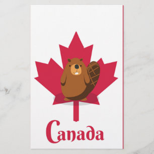 Papelaria cartaz de viagem de desenho animado do castor cana