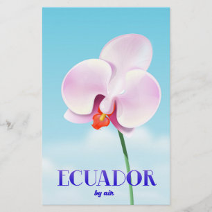 Papelaria cartaz de viagem de orquídea do Equador
