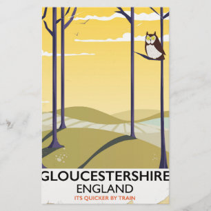 Papelaria Cartaz de viagem de trem de Gloucestershire, Ingla