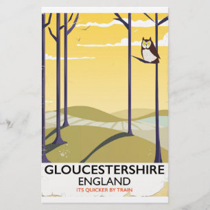 Papelaria Cartaz de viagem de trem de Gloucestershire, Ingla