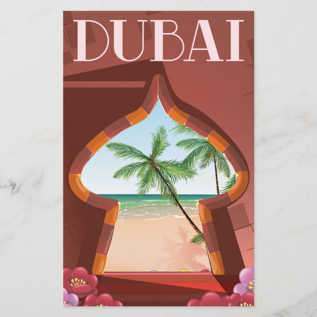 Papelaria Cartaz de viagem do Palácio de Dubai (Frente)