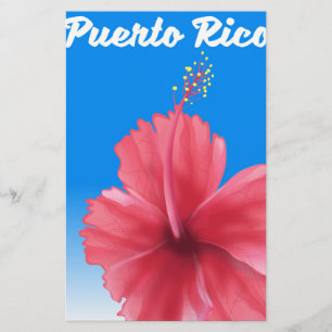 Papelaria cartaz de viagem Flor de maga de Porto Rico