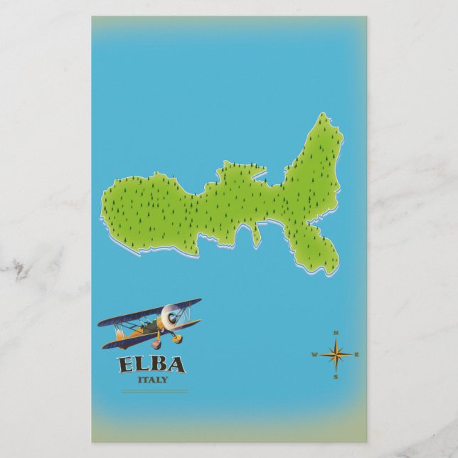 Papelaria Cartaz de viagem mapa da Itália Elba (Frente)