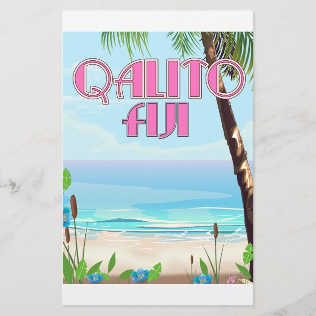 Papelaria Cartaz de viagem Qalito Fiji (Frente)