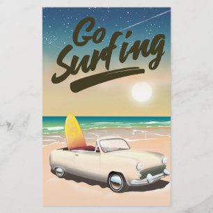 Papelaria Cartaz de viagem Vá Surfar!