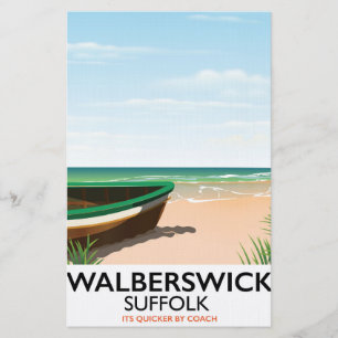 Papelaria cartaz de viagem vintage walberswick suffolk