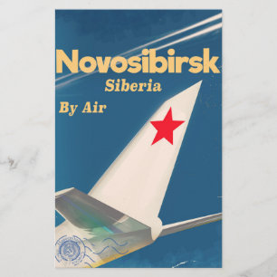 Papelaria Cartaz de voo Novosibirsk Sibéria união soviética