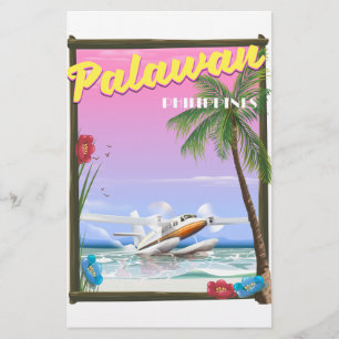 Papelaria Cartaz de voo para Palawan Filipinas
