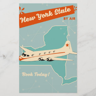 Papelaria Cartaz retro do Estado de Nova York.