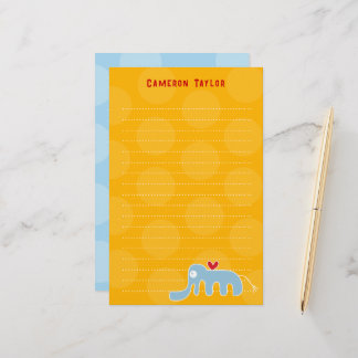 Papelaria Cartoon Blue Elephant Kids Children Pontos Criança