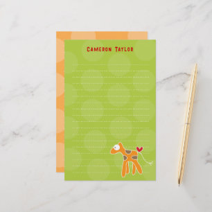 Papelaria Cartoon Giraffe Kid Personal /Obrigado Stationery
