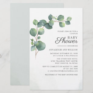 Papelaria Casais Eucalyptus Greenery Chá de fraldas