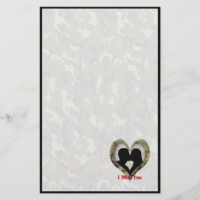 Papelaria Casal Beijante Silhouette "I Miss You" (Frente)