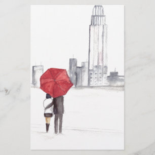 Papelaria Casal de guarda-chuva vermelho Nova Iorque, Trendê