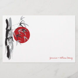 Papelaria Casamento Asiático do Jardim do Sol Oriental Zen B