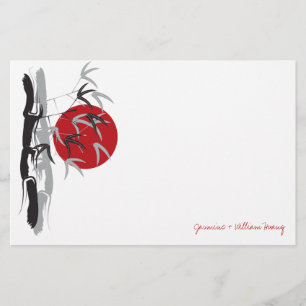 Papelaria Casamento Asiático do Jardim do Sol Oriental Zen B