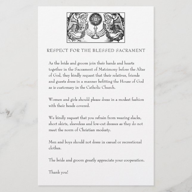 Papelaria Casamento católico - Desenho modesto da Igreja par (Frente)