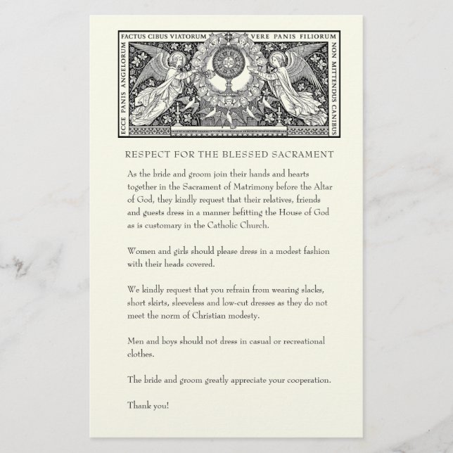 Papelaria Casamento católico - Desenho modesto da Igreja par (Frente)