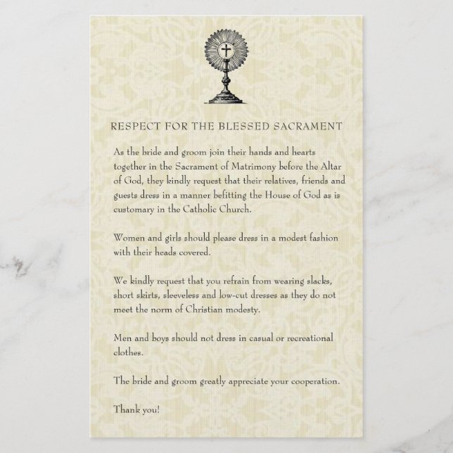 Papelaria Casamento católico - Desenho modesto da Igreja par (Frente)