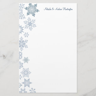 Papelaria Casamento com flocos de neve de inverno Obrigado L