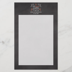 Papelaria Casamento de Praia de Coral Chalkboard