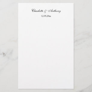 Papelaria Casamento Elegante Script Criativo Preto Branco