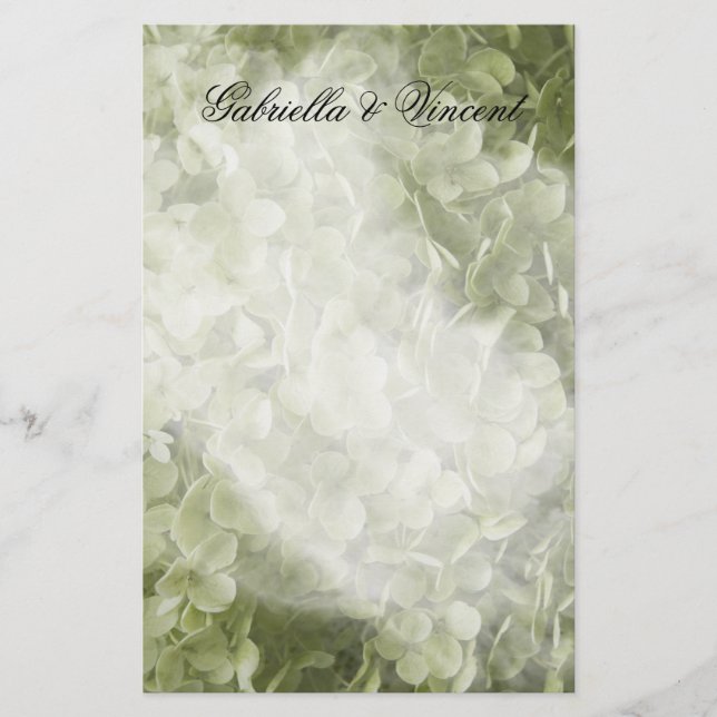 Papelaria Casamento Floral Verde Annabelle Hydrangea (Frente)