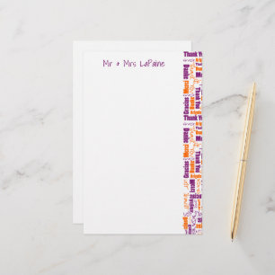 Papelaria Casamento Multilingual Obrigado Colagem de Tipogra