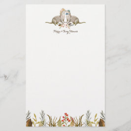 Papelaria Casamento Rustic Boho Woodland Otter Watercolor