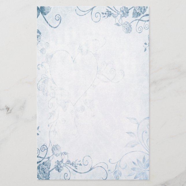 Papelaria Casamento vintage Azul Elegante (Frente)