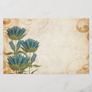 Papelaria Casamento vintage de Flores Azul