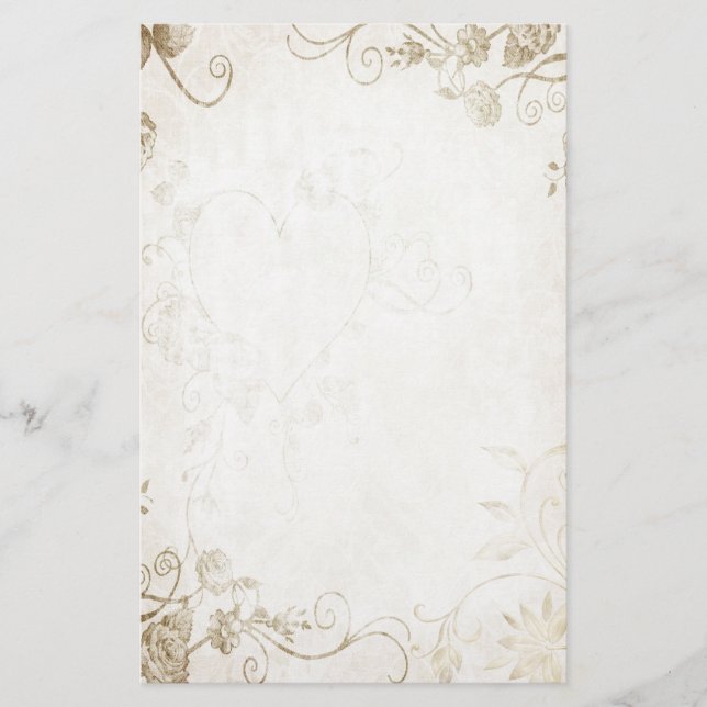 Papelaria Casamento vintage Dourado Elegante (Frente)