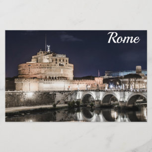 Papelaria Castel Sant Angelo à noite em Roma