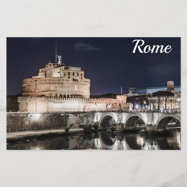 Papelaria Castel Sant Angelo à noite em Roma (Frente)