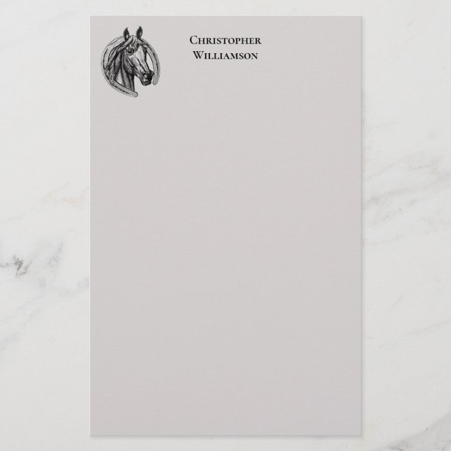 Papelaria Cavalo Vintage Monograma (Frente)